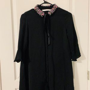 Zara - DRESS WITH BEJEWELLED COLLAR
